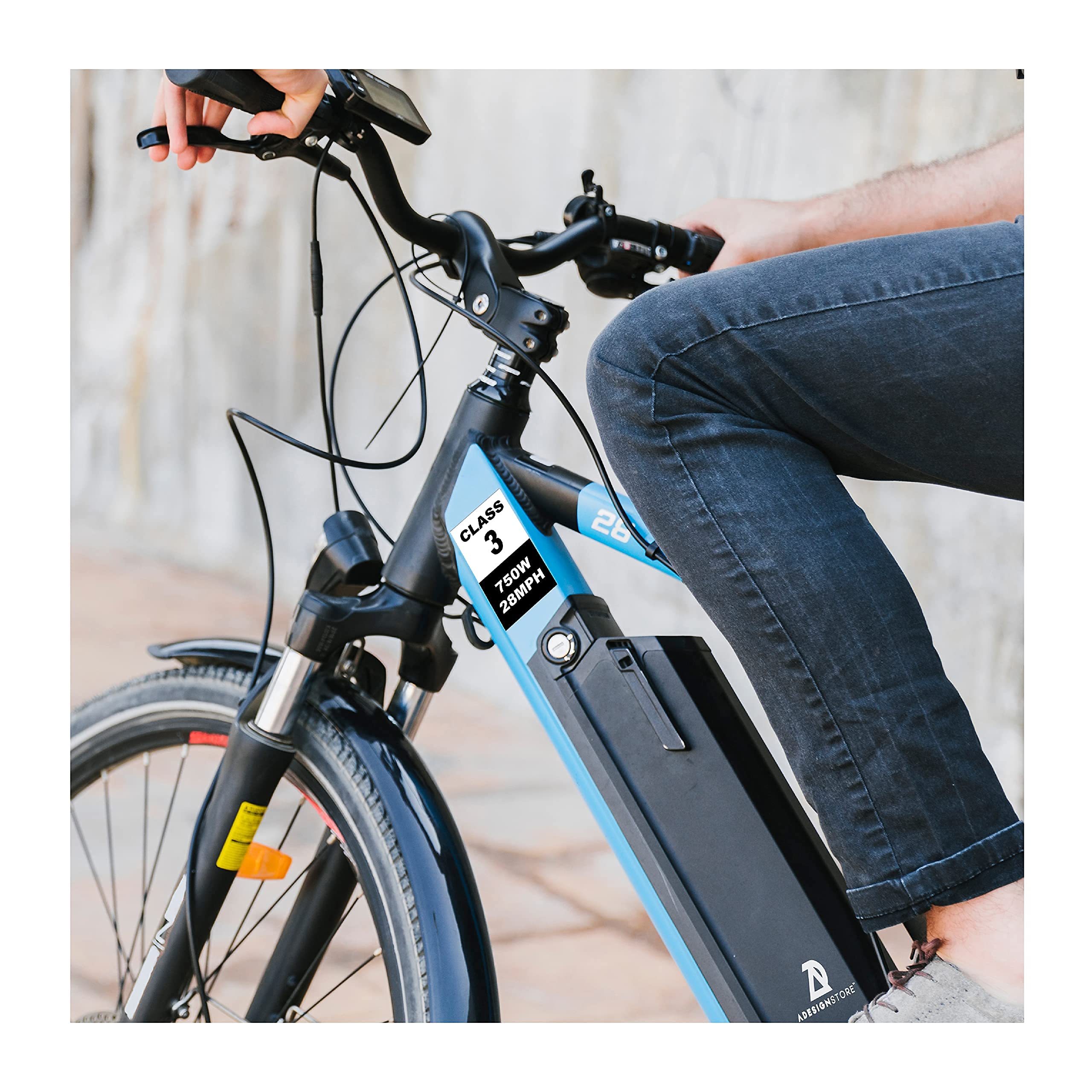 Electric Bicycle Frame Identification Class 3 Number Stickers Decals - Class 3 750W 28Mph Weatherproof Vinyl Stickers Set - Electric Bike Stickers Class Number Sign Mark - 4 Removable Sticker E-Bike